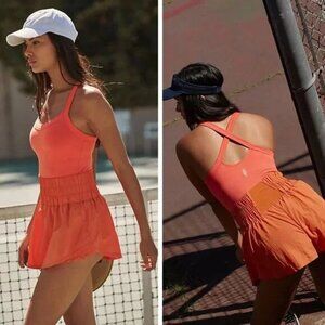 FP Movement by FREE PEOPLE The Way Home Skortsie Romper Orange M NWT